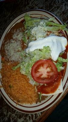 Ground Beef Burrito w/Rice & Beans!