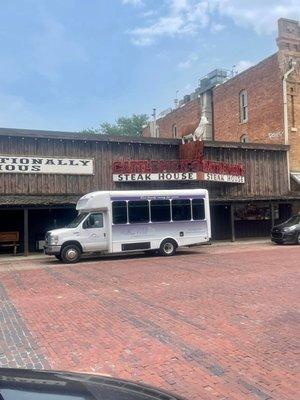 Treated to the steak house in the Stockyard area of Ft Worth