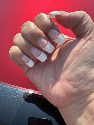 Acrylic, white tips, by Tony.