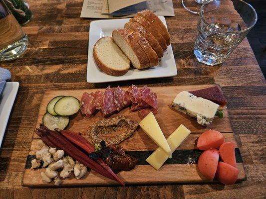 Antipasti platter and Foccacia bread