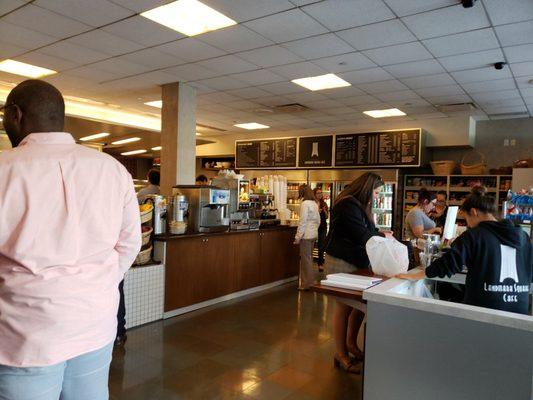 Seems empty but it's not. Lunchtime is pretty packed, but excellent deli!