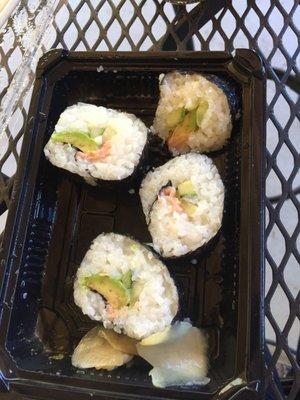 This isn't salmon sushi! This is the bare minimum to call it salmon sushi! This sushi roll has zero substance.