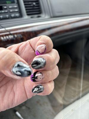 My Halloween themed nails done by Ann today