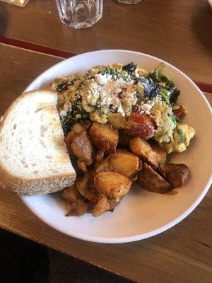 Saturday brunch menu: veggie scramble