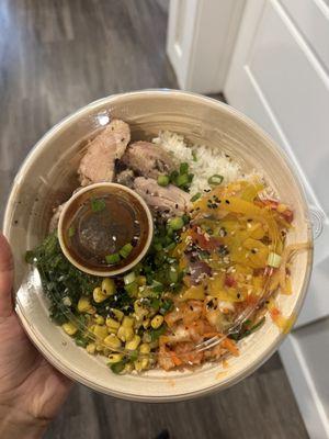 Sweet chicken kimchi bowl