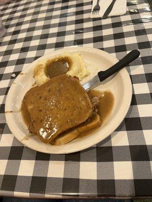 Hot Roast Beef platter with mashed