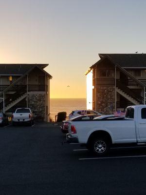 Sunset between the buildings