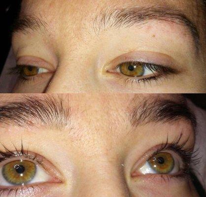 Lash Lift & Tint, Brow Tint. before & after.