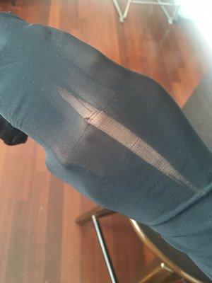 $57.00 tights are a total rip off. Ripped in 2 minutes and Wolford refuses to give my money back or make an exchange for a new pair.