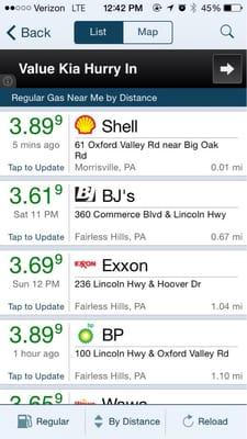 Price via gasbuddy.com