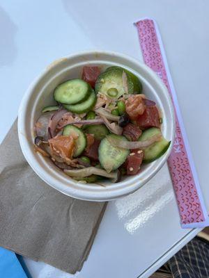 Salmon and Tuna Poke Bowl with Sriracha Ponzu