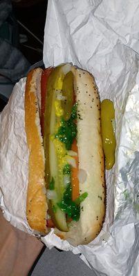 Chicago style hot dog