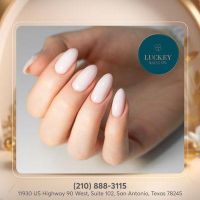 Get that perfect nude look with almond-shaped nails!  Elevate your style with understated elegance. Flaunt your natural beauty effortless