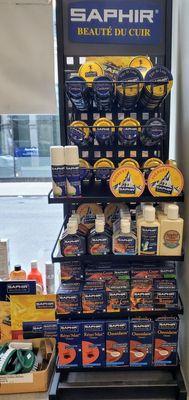 We now have Saphir products from shoe creams and pastes and cordovan. Reno mat, renovator, reptile, suede cleaner, etc.