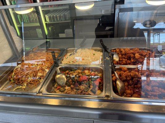 Chowmein, fried rice, Orange chicken, kung pao, lemon chicken