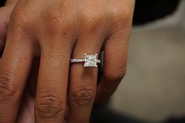 Engagement ring with customized band