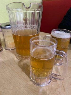 Pitcher of beer.