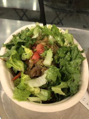 Post Workout Sofritas, brown rice, veggies, tomatillo salsa, black beans & greens.