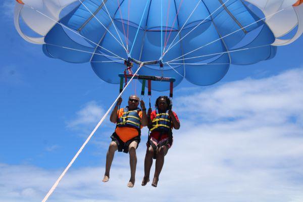 This is my wife and I when we first flew off the boat.  Great Time!!!!