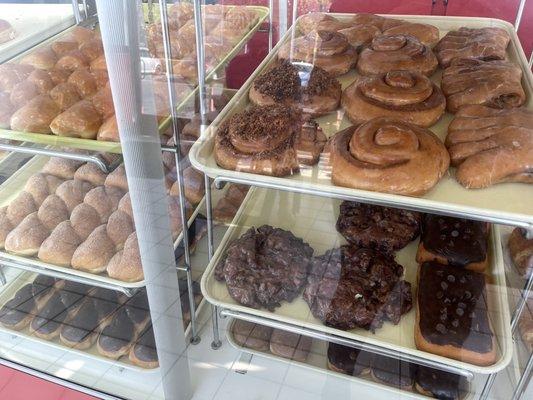 Donut Case.. everything is huge! That crumb cinnamon roll is on my list for next time.