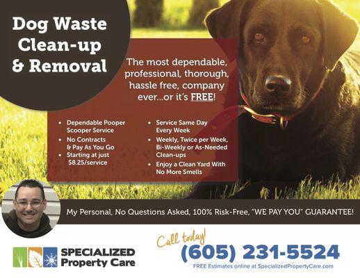 Dog Waste Removal Professional - Sioux Falls, SD (605) 231-5524