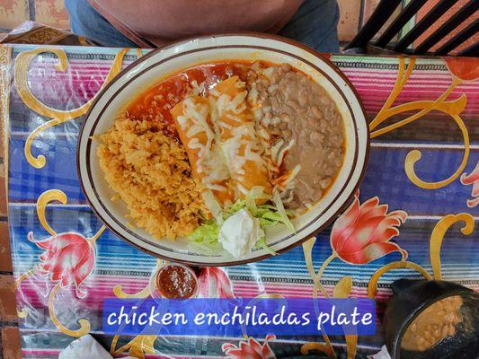 Chicken enchilada plate