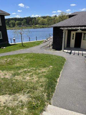 Boathouse on a sunny, warm spring day.