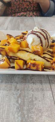 Mango Nutella crepes