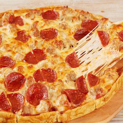 If you get hungry... order yourself a hot delicious pizza.
They come in sausage, pepperoni or cheese.