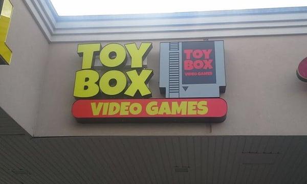 Toybox Video Games Sign