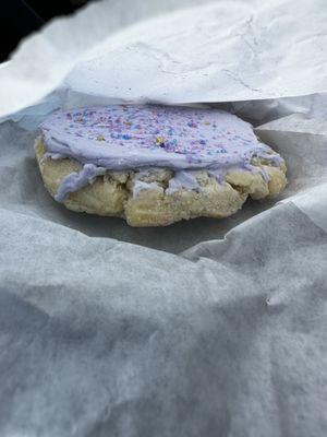 Sugar cookie with lavender frosting