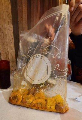 Shrimp  in a bag.