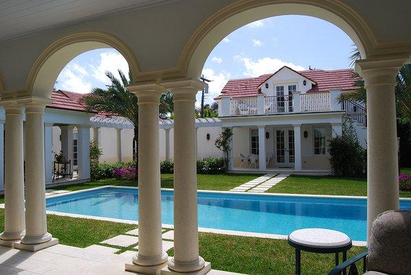 Cast stone columns loggia