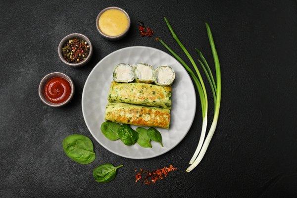 Spinach and Cream Cheese Crepes