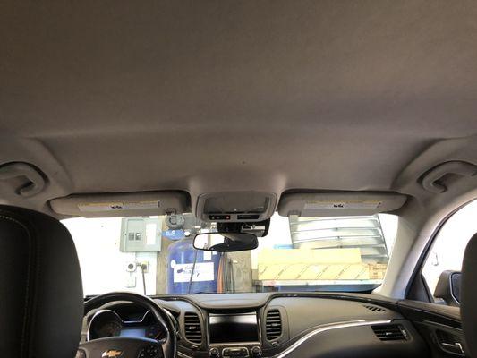 Inside of vehicle before sunroof