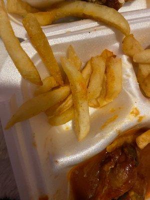 Fries has a lot of salt the owner did that on purpose