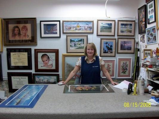 Clean and organized work area. We treat your art work with the utmost care.