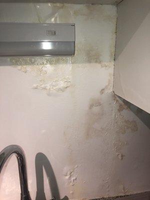 Water damage above sink