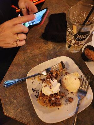 Peanut butter pie and ice cream