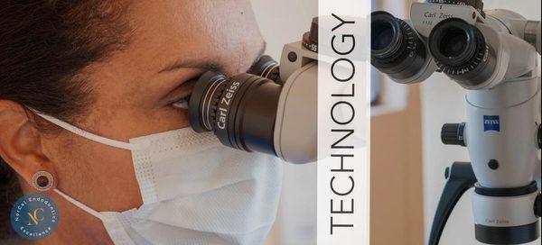 At NorCal Endodontics we use state-of-the-art technology like the  dental operating microscope seen here.