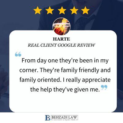 We are so grateful for this 5-star review from Harte!