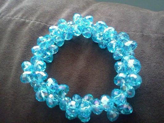 Blue Beaded Stretch Bracelet