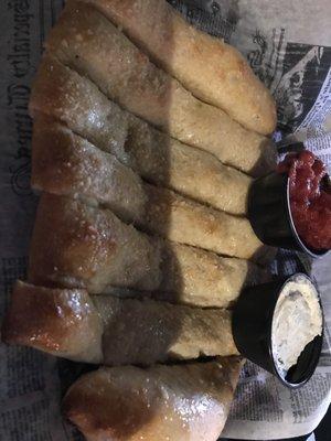 Breadsticks with dipping sauces