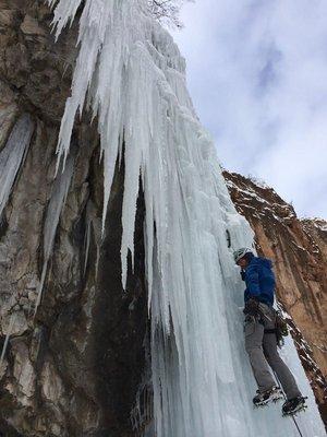 Ice climbing in Rifle, CO