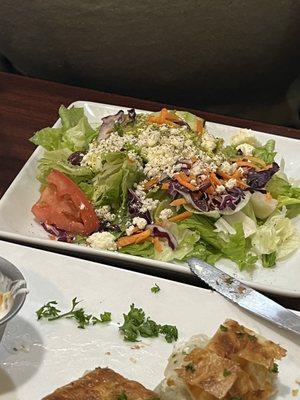 Greek salad on the side (ordered with the gyro platter, but was served before the dinner)