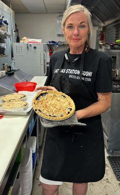 Jennifer made homemade Blueberry Pie