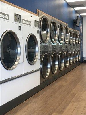 Plenty of gas-powered dryers with different sized capacities.