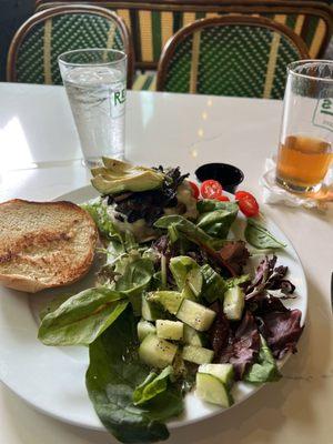 Steak burger with salad