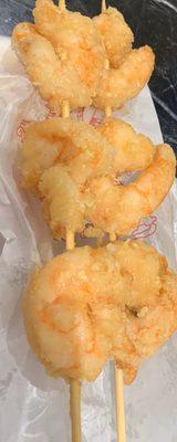 This is what they call "Shrimp Teriyaki".  Its fried shrimp in tempura batter. No taste of teriyaki.