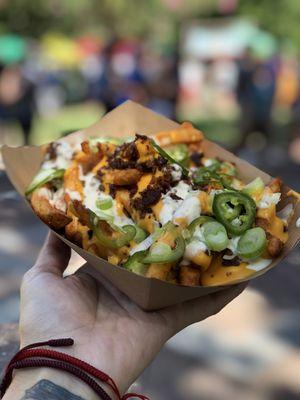 Loaded Fries with scallions and jalapeños